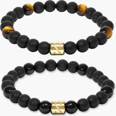 Jaxxon Women Bracelets Jaxxon JAXXON Beaded Gold Bracelet Stack 7.5"