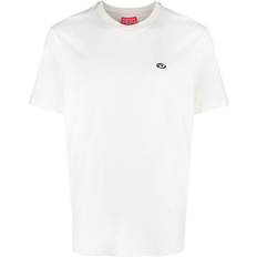 Diesel Unisex T-shirts Diesel embroidered-logo cotton T-shirt unisex Cotton White