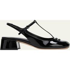 Miu Miu Patent leather slingback pumps black UK 7.5