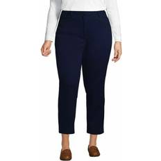 Lands' End Slim Leg Stretch Cropped Chinos - Blue