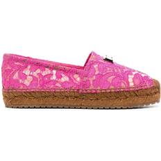 Dolce & Gabbana Pink Low Shoes Dolce & Gabbana lace-panel logo-plaque espadrilles women Rubber/Fabric/Fabric Pink