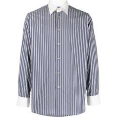 Polyurethane Shirts Wales Bonner striped button-up shirt men Cotton/Polyamide/Polyurethane Blue