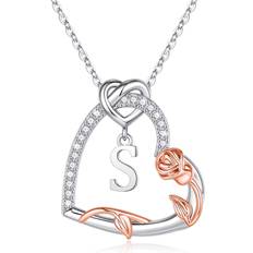 Rose Heart Necklace Gifts - Women