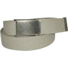 CTM Men's Big & Tall Fabric Belt with Nickel Flip Top Buckle Khaki