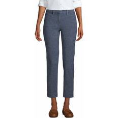 Lands' End Slim Leg Stretch Cropped Chinos - Blue