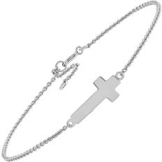 Silpada Silpada 'Simplex Cross' Bracelet in Sterling Silver, 7" 1" White