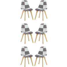 Life Interiors Chrono Patchwork Multicolour Kitchen Chair 83cm 4pcs