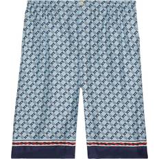 Gucci Women Shorts Gucci Geometric Square silk shorts men Silk Blue