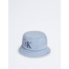 Calvin Klein Men Hats Calvin Klein Men's Washed Denim Embroidered Logo Bucket Hat Blue