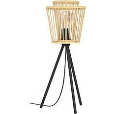 B - Trä Bordslampor Eglo Hykeham Höjd 57 cm Natur/Svart Bambu Bordslampa