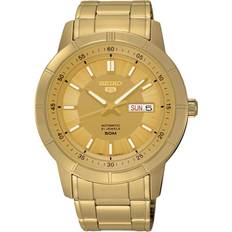Seiko 5 Gold Tone Stainless Steel Gold Dial 21 Jewels Automatic SNKN62K1 Mens Watch