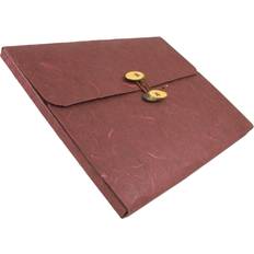 Red Cards & Invitations Jam Paper Rainforest Portfolio 9x11.75x.625 1/Pack Burgundy Button String