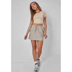 Drawstring Skirts Kaiia Drawstring Waist Cargo Mini Skirt Khaki