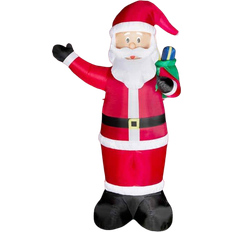 Red Inflatable Decorations GlitzHome 12FT Lighted Inflatable Santa Decor