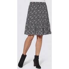 Knee Length Skirts Witt International Floral Print Flounce Skirt