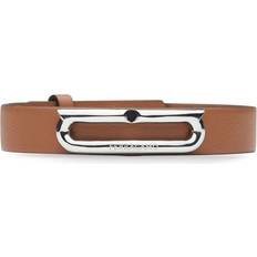 Ferragamo Men Bracelets Ferragamo Gancini-plaque leather bracelet men CALFSKIN/Brass One Brown