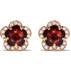 Rose Gold Earrings Pasquale Bruni 18kt rose gold diamond garnet Figlia dei Fiori stud earrings women 18kt Rose Gold/White Diamond/Garnet One Pink