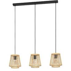 Bamboe Verlichting Eglo Hykeham Hanglamp 91 cm Naturel Zwart