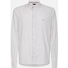 Tommy Hilfiger Shirts Tommy Hilfiger Logo-Embroidered Cotton-Flannel Shirt Blue