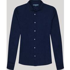 Frescobol Carioca Antonio Linen Shirt Midnight-Blue