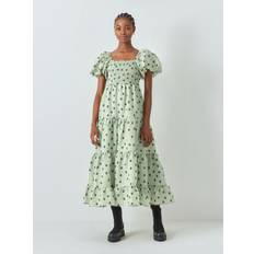 Sister Jane Sister Jane Pompano Floral Jacquard Tiered Midi Dress, Green