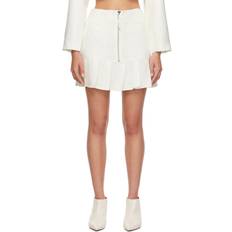 Ganni Polyester Kjolar Ganni Slub Linen Mini Skirt Dam Korta Kjolar - Egret