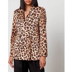 Monivärinen - Nainen Haalarit Cras Leopard-Print Satin Blazer 36/UK Multi