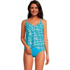 Lands' End Tulip Hem Tankini Top Women - Blue