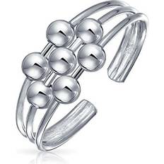 Bling Jewelry Bali Style Ball Bead Midi Split Wire Band Toe Ring For Women For Teen 925 Silver Sterling Adjustable