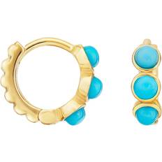 Turquoise Earrings Dower & Hall Azure Turquoise Huggie Hoops