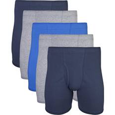 Gildan Underwear Gildan Men's Covered Waistband Boxer Briefs, Multipack, Mixed Royal 5-Pack