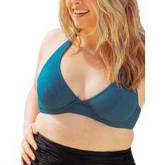 Shapermint Essentials Full Coverage Halter Bikini Top - Ocean Blue