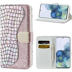MTP Products Croco Bling Series Samsung Galaxy S21 5G Coverpung Rosa Guld