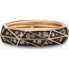 David Yurman Brown Rings David Yurman Torqued Faceted Band Ring in 18K Rose Gold with Cognac Diamonds, 6mm Men's