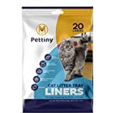 Pettiny 20 Cat Litter Box Liners with Drawstrings Scratch Cat Litter Bags Litter