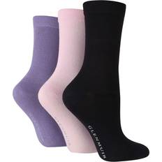 Viscose Socks Glenmuir Ladies Pair Bamboo Plain Socks Navy/Light Pink/Violet 4-8