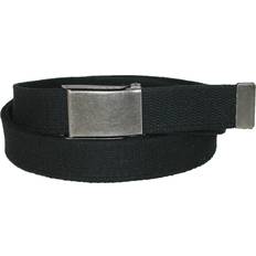 CTM Men's Fabric Belt with Flip Top Nickel Buckle Pack of 3 Black