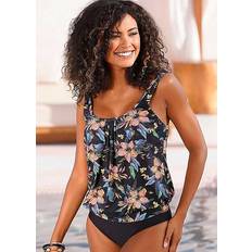 Grey Tankinis Lascana 'Malia' Tropical Print Tankini Top