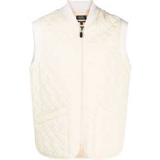 Acrylic Vests A.P.C. diamond-quilted zip-up gilet men Polyester/Cotton/Polyamide/Virgin Wool/Acrylic/Elastane Neutrals