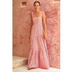 Long Dresses - Organic Aspiga Tabitha Maxi Dress Pineapple Coral Red/Pink