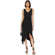 High Low Ruched Dress - Black