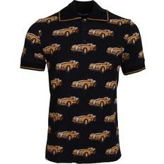 Dolce & Gabbana Black Car Print Short Sleeve Polo Men's T-shirt