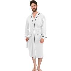 NY Threads NY Threads Mens Knit Robe Lightweight Summer Cotton Blend BathrobeWhite, X-Large