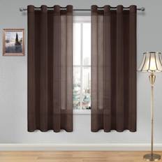 Brown - Linen Curtains DWCN Brown Sheer