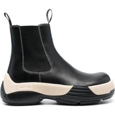 Lanvin Men Boots Lanvin Flash-X leather Chelsea boots men Calf Leather/Calf Leather/Rubber Black