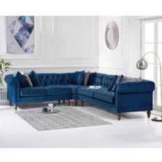 Oak Furniture Superstore Bromley Medium Blue Velvet Corner Sofa