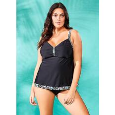 Turquoise - Women Tankinis Lascana Flared Tankini Set with Adjustable Straps