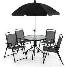 Dining Sets Costway 6 Pieces Umbrella Dining Set