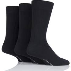 Bambou - Homme Chaussettes Glenmuir Bamboo Plain Rib Socks - Black Men