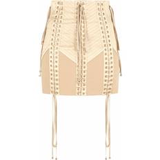 Dolce & Gabbana Beige Skirts Dolce & Gabbana high-waisted lace-up skirt women Acetate/Acetate/Nylon/Nylon/Rayon/Spandex/Elastane/Spandex/Elastane Neutrals